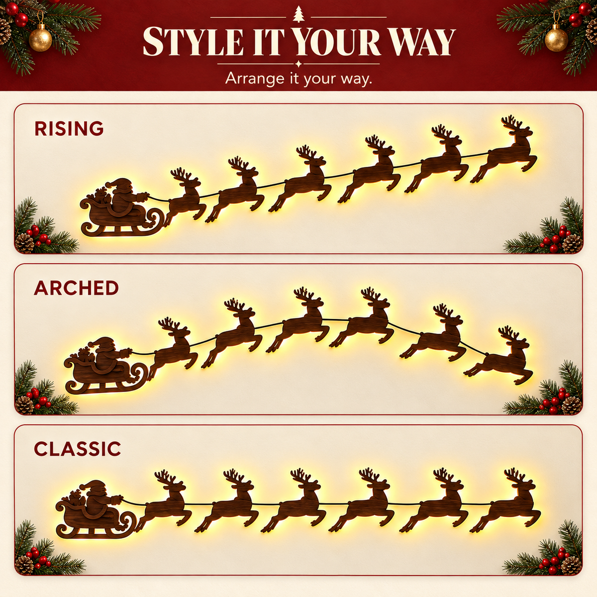 Jollvia™ Christmas Sleigh Wall Lights