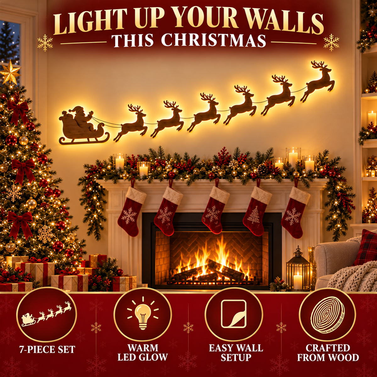 Jollvia™ Christmas Sleigh Wall Lights