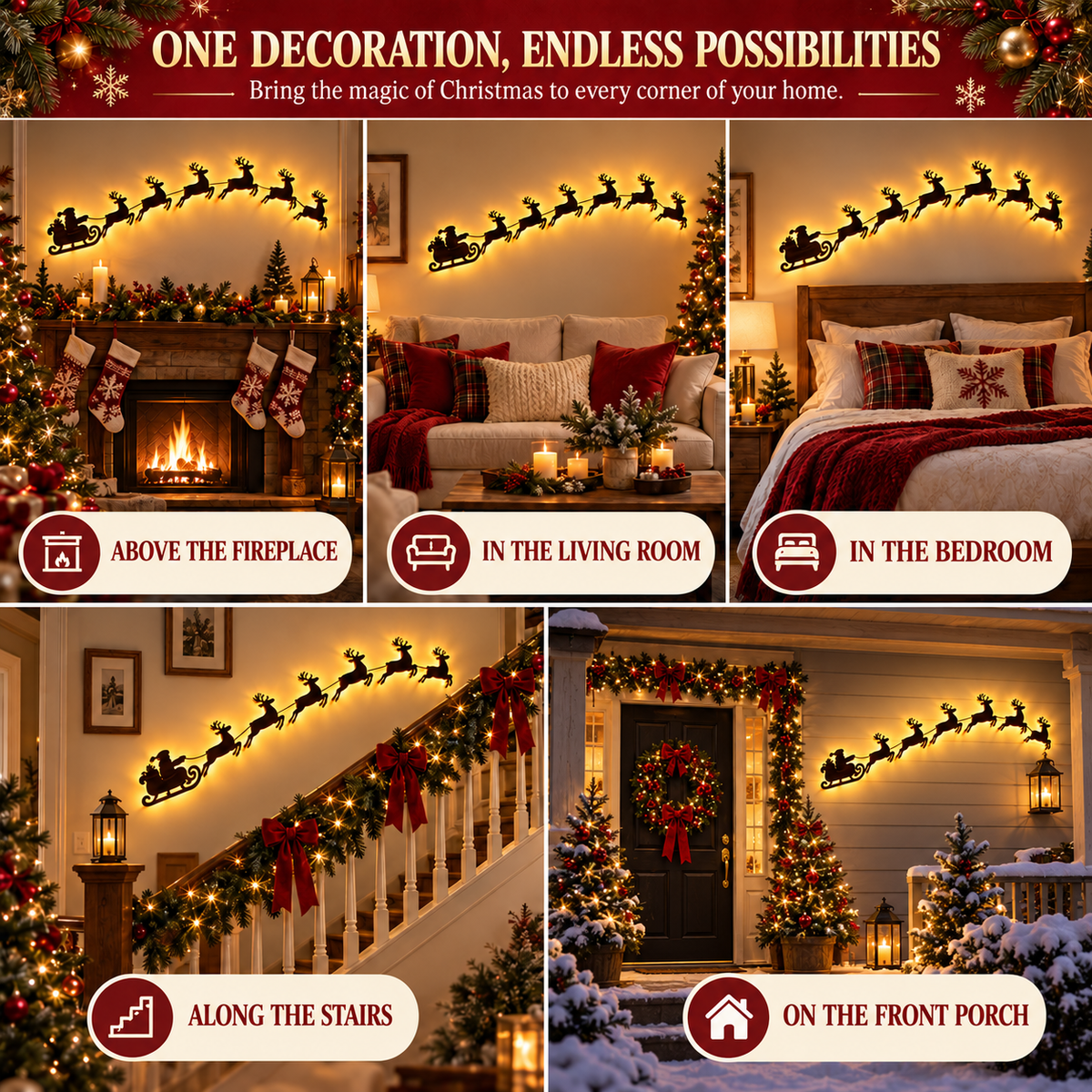 Jollvia™ Christmas Sleigh Wall Lights