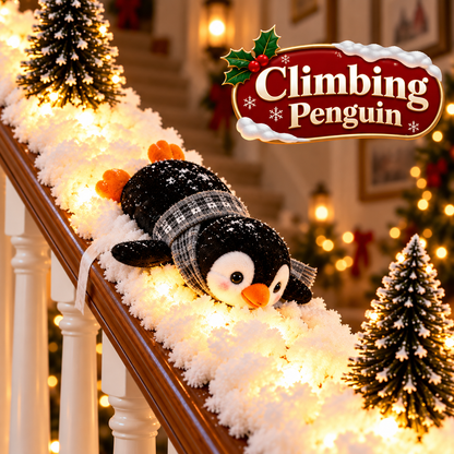 Jollvia™ Playful Penguin Snowy Stair Railing Decor